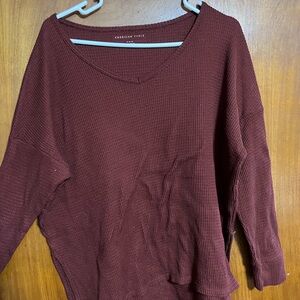 American Eagle Burgundy Knit Top
